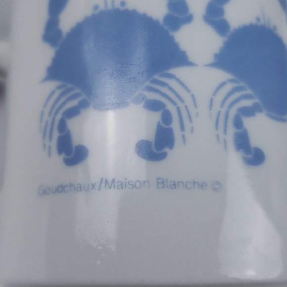 Goudchaux Maison Blanche Blue Crab Coffee Mugs Vintage 1980s Set 2 - Picture 9 of 10